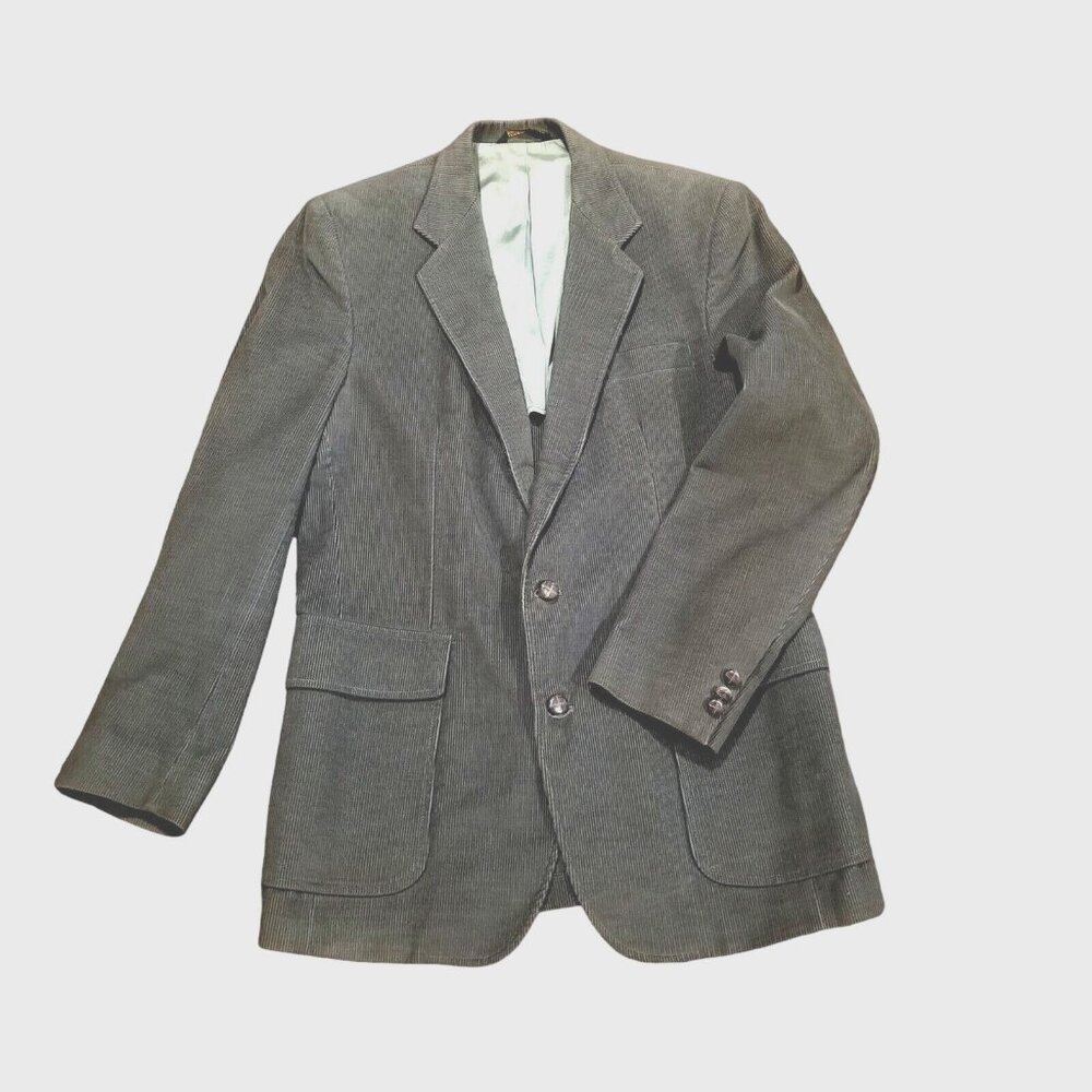 Vintage 70s Mens Blazer Size 40 Corduroy Haggar Sport Coat‎ Two Button Jacket